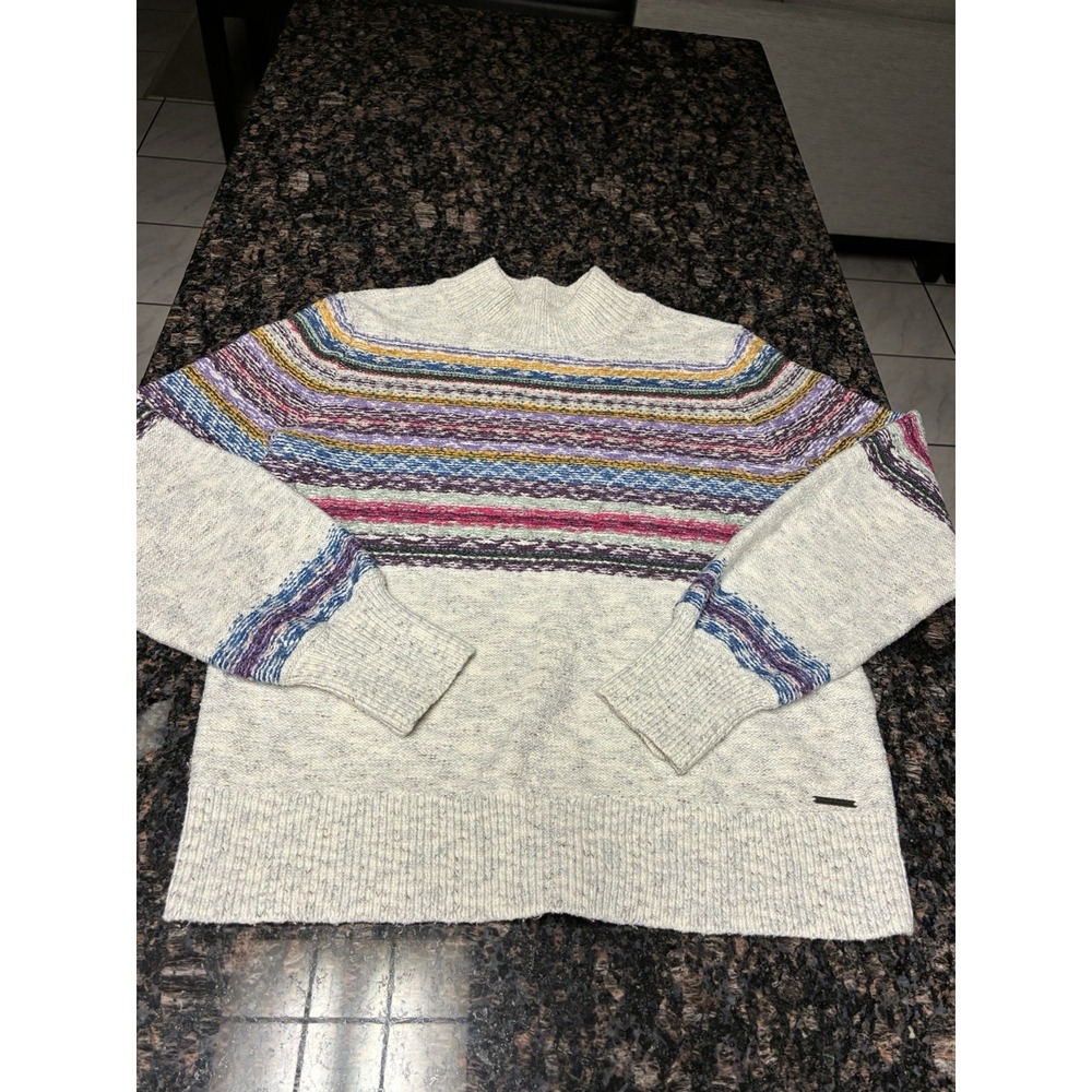 Abercrombie & Fitch MOCK NECK CABLE KNIT SWEATER M